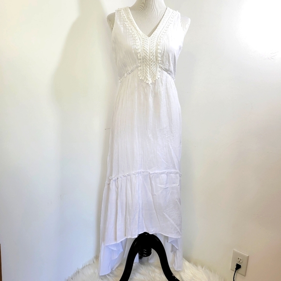 New Directions high low dress sleeveless hobo boho romantic peasant wedding fres - Picture 1 of 5